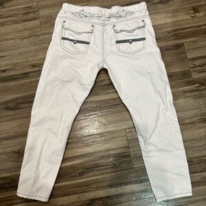 Y2K Redemption White Jeans with Grey Accents
